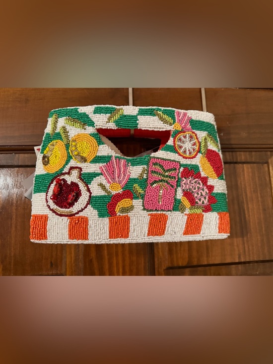 T.J.Maxx Handbags - Brand New Beaded Fruit tropical clutch crossbody purse bag